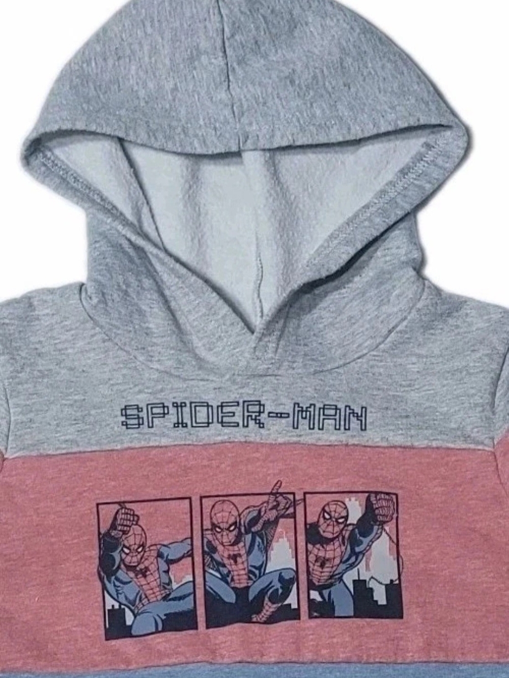 SPIDERMAN Marvel Comic Jumping Beans Pullover Hoodie Sweatshirt Red Blue Gray 2T